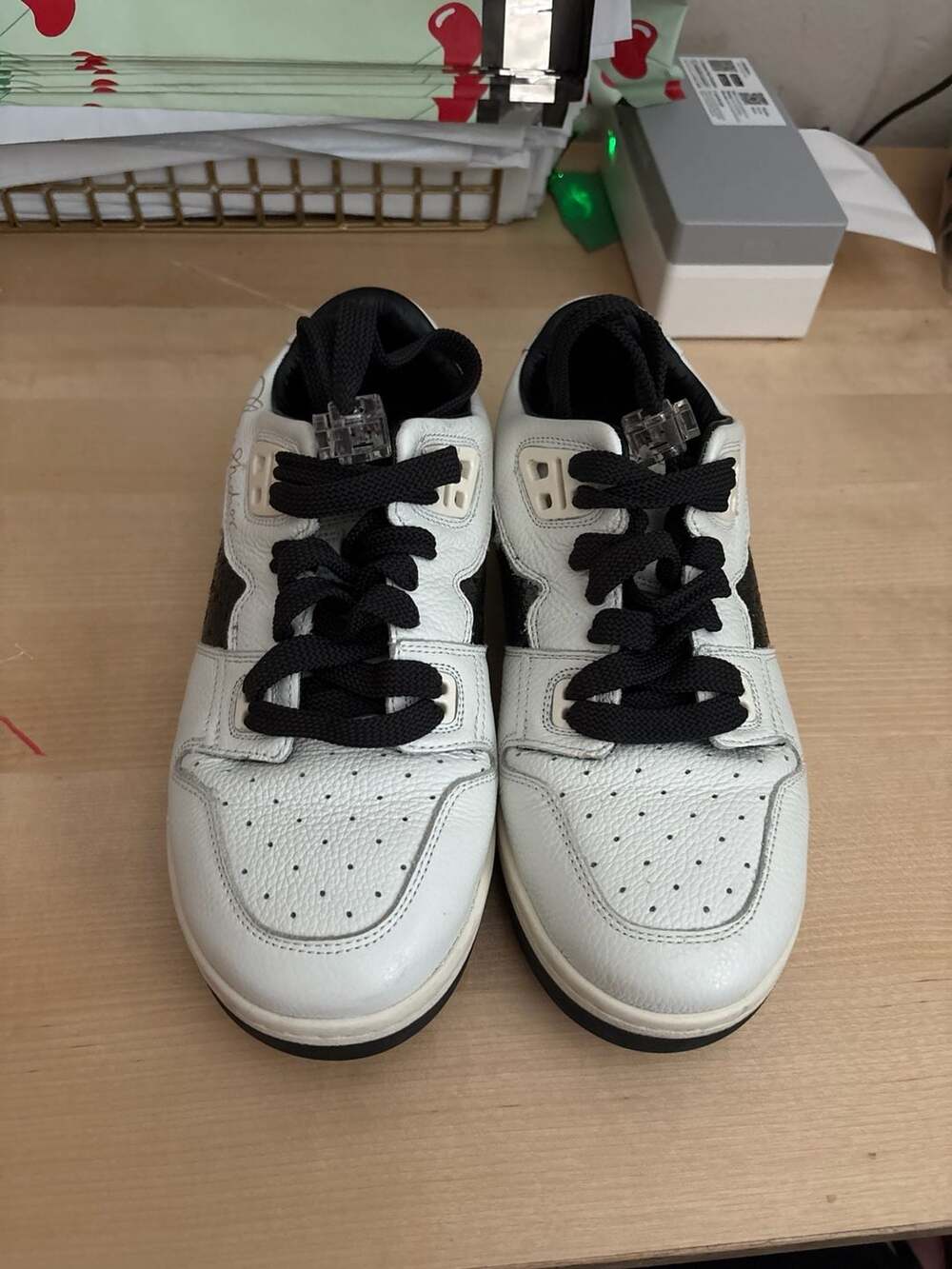 Acne Studios 08STHLM Low White Black Sneakers sz 6.5